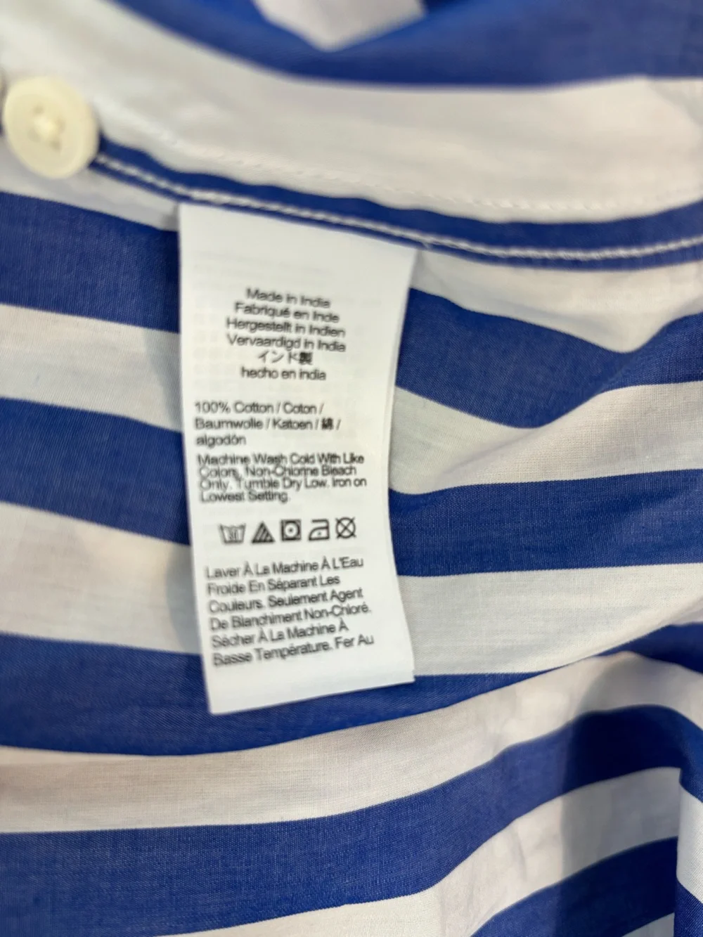 J. Crew Garçon Classic Button Down Blue and White Cotton Poplin Shirt Size 6 NWT
